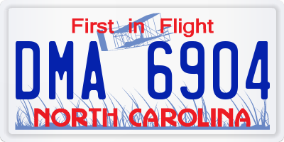 NC license plate DMA6904