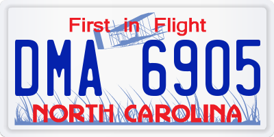 NC license plate DMA6905