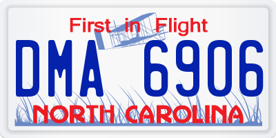 NC license plate DMA6906