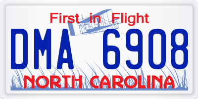 NC license plate DMA6908