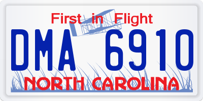 NC license plate DMA6910
