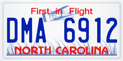 NC license plate DMA6912