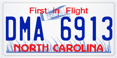 NC license plate DMA6913
