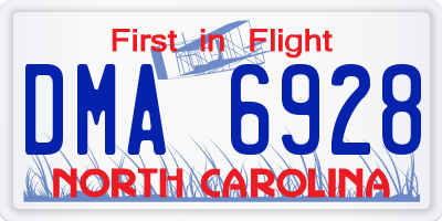 NC license plate DMA6928