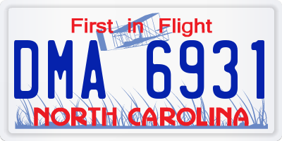NC license plate DMA6931