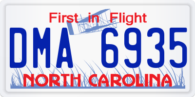 NC license plate DMA6935