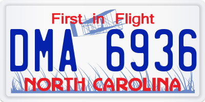 NC license plate DMA6936