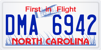 NC license plate DMA6942