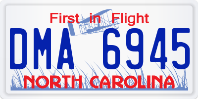 NC license plate DMA6945