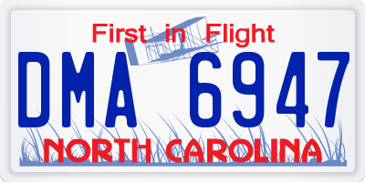 NC license plate DMA6947