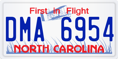NC license plate DMA6954