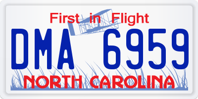 NC license plate DMA6959