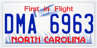 NC license plate DMA6963