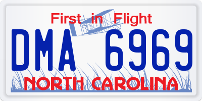 NC license plate DMA6969