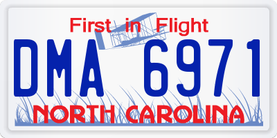 NC license plate DMA6971