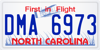 NC license plate DMA6973