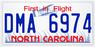 NC license plate DMA6974