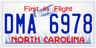NC license plate DMA6978