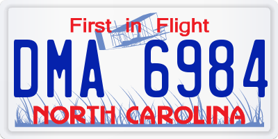 NC license plate DMA6984