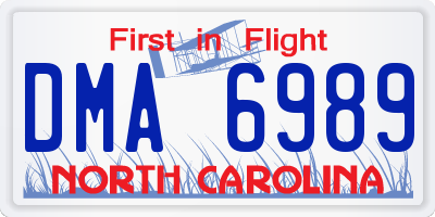 NC license plate DMA6989
