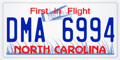 NC license plate DMA6994
