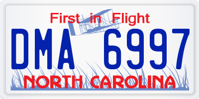 NC license plate DMA6997