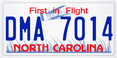 NC license plate DMA7014
