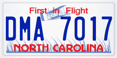 NC license plate DMA7017
