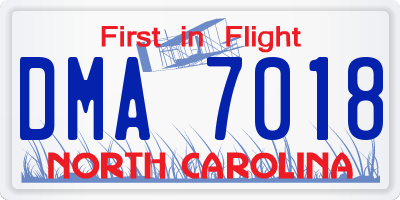 NC license plate DMA7018