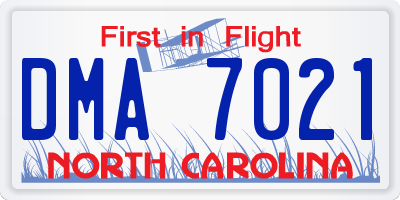 NC license plate DMA7021