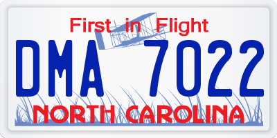 NC license plate DMA7022