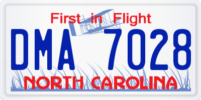 NC license plate DMA7028