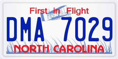NC license plate DMA7029