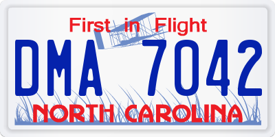 NC license plate DMA7042