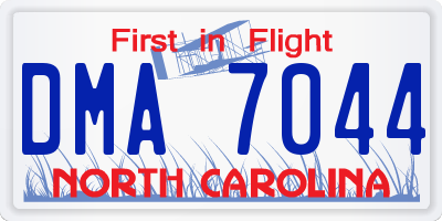 NC license plate DMA7044