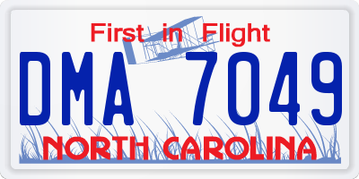 NC license plate DMA7049