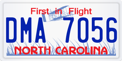 NC license plate DMA7056