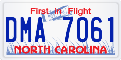 NC license plate DMA7061