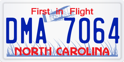 NC license plate DMA7064