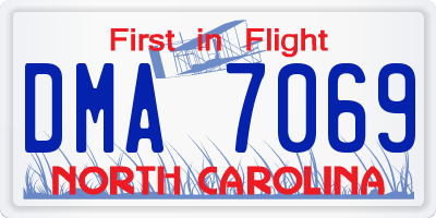 NC license plate DMA7069