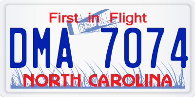 NC license plate DMA7074