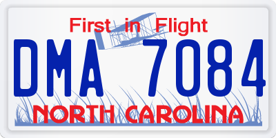 NC license plate DMA7084