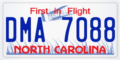 NC license plate DMA7088
