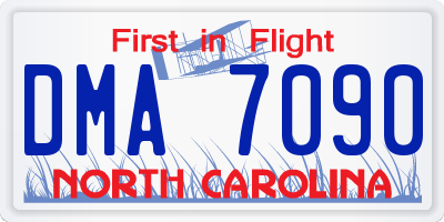 NC license plate DMA7090