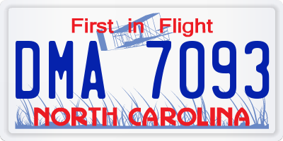 NC license plate DMA7093