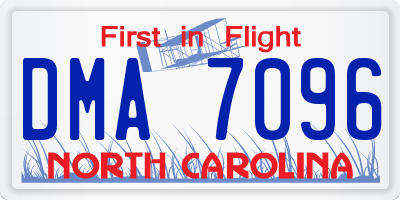 NC license plate DMA7096