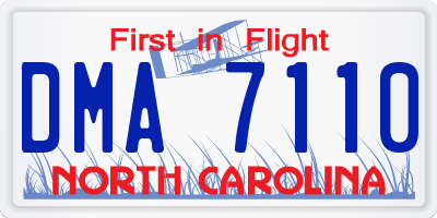 NC license plate DMA7110