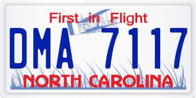 NC license plate DMA7117
