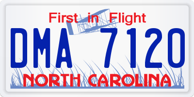 NC license plate DMA7120