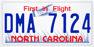 NC license plate DMA7124